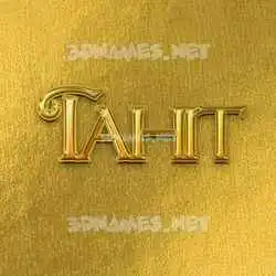 tahit in All Gold style - 3D name wallpaper