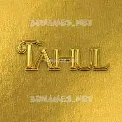tahul in All Gold style - 3D name wallpaper