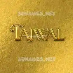 tajwal in All Gold style - 3D name wallpaper