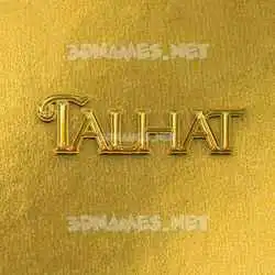 talhat in All Gold style - 3D name wallpaper