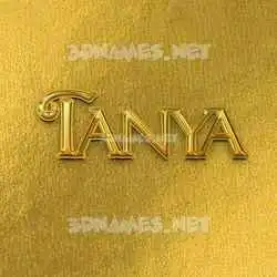tanya in All Gold style - 3D name wallpaper