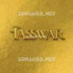 tasswar in All Gold style - 3D name wallpaper
