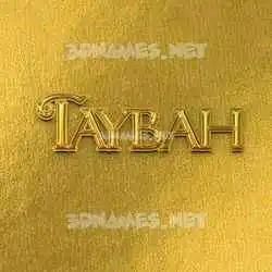taybah in All Gold style - 3D name wallpaper
