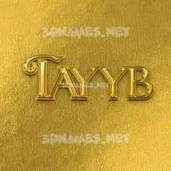 tayyb in All Gold style - 3D name wallpaper