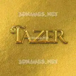 tazer in All Gold style - 3D name wallpaper