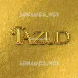 tazud in All Gold style - 3D name wallpaper