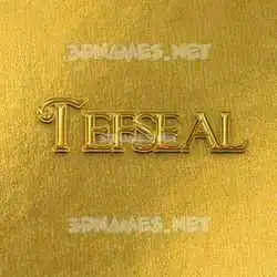 tefseal in All Gold style - 3D name wallpaper