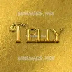 telly in All Gold style - 3D name wallpaper