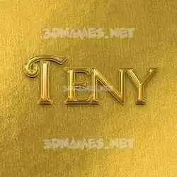 teny in All Gold style - 3D name wallpaper