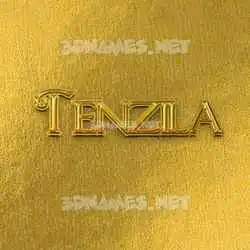 tenzila in All Gold style - 3D name wallpaper