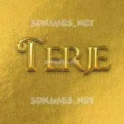 terje in All Gold style - 3D name wallpaper