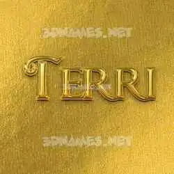 terri in All Gold style - 3D name wallpaper