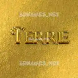 terrie in All Gold style - 3D name wallpaper