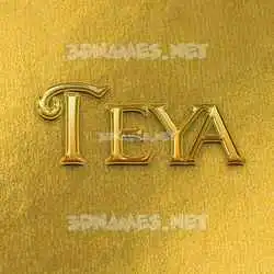 teya in All Gold style - 3D name wallpaper