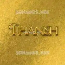 thanish in All Gold style - 3D name wallpaper