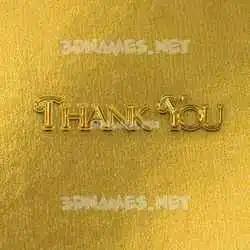 thank you in All Gold style - 3D name wallpaper