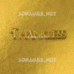 thankless in All Gold style - 3D name wallpaper