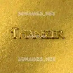 thanseer in All Gold style - 3D name wallpaper