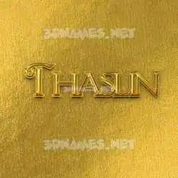 thaslin in All Gold style - 3D name wallpaper