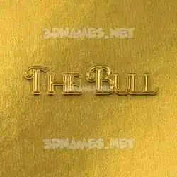 the bull in All Gold style - 3D name wallpaper