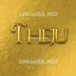 theju in All Gold style - 3D name wallpaper