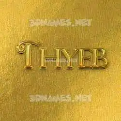 thyeb in All Gold style - 3D name wallpaper