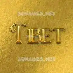 tibet in All Gold style - 3D name wallpaper