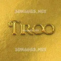 tiroo in All Gold style - 3D name wallpaper