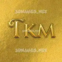 tkm in All Gold style - 3D name wallpaper