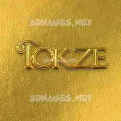 tokze in All Gold style - 3D name wallpaper