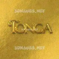 tonga in All Gold style - 3D name wallpaper