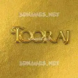tooraj in All Gold style - 3D name wallpaper