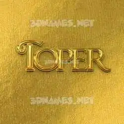toper in All Gold style - 3D name wallpaper