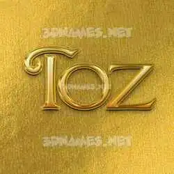 toz in All Gold style - 3D name wallpaper