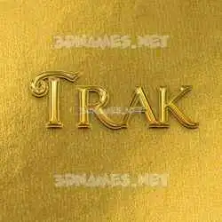 trak in All Gold style - 3D name wallpaper