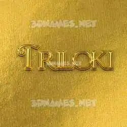 triloki in All Gold style - 3D name wallpaper