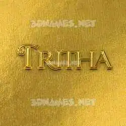 tritha in All Gold style - 3D name wallpaper