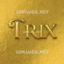 trix in All Gold style - 3D name wallpaper