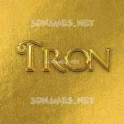 tron in All Gold style - 3D name wallpaper