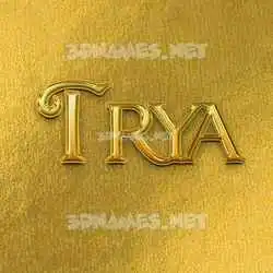 trya in All Gold style - 3D name wallpaper