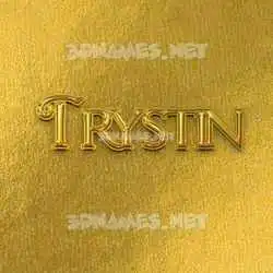trystin in All Gold style - 3D name wallpaper