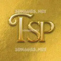 tsp in All Gold style - 3D name wallpaper