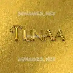tunaa in All Gold style - 3D name wallpaper