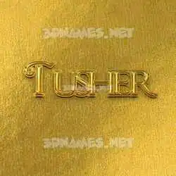tusher in All Gold style - 3D name wallpaper
