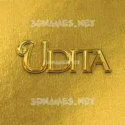 udita in All Gold style - 3D name wallpaper