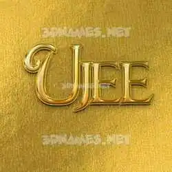 ujee in All Gold style - 3D name wallpaper