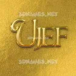 ujef in All Gold style - 3D name wallpaper
