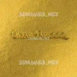umar farooq in All Gold style - 3D name wallpaper