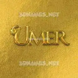 umer in All Gold style - 3D name wallpaper