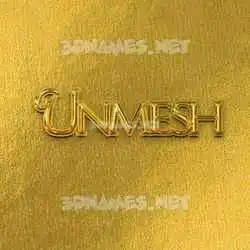unmesh in All Gold style - 3D name wallpaper